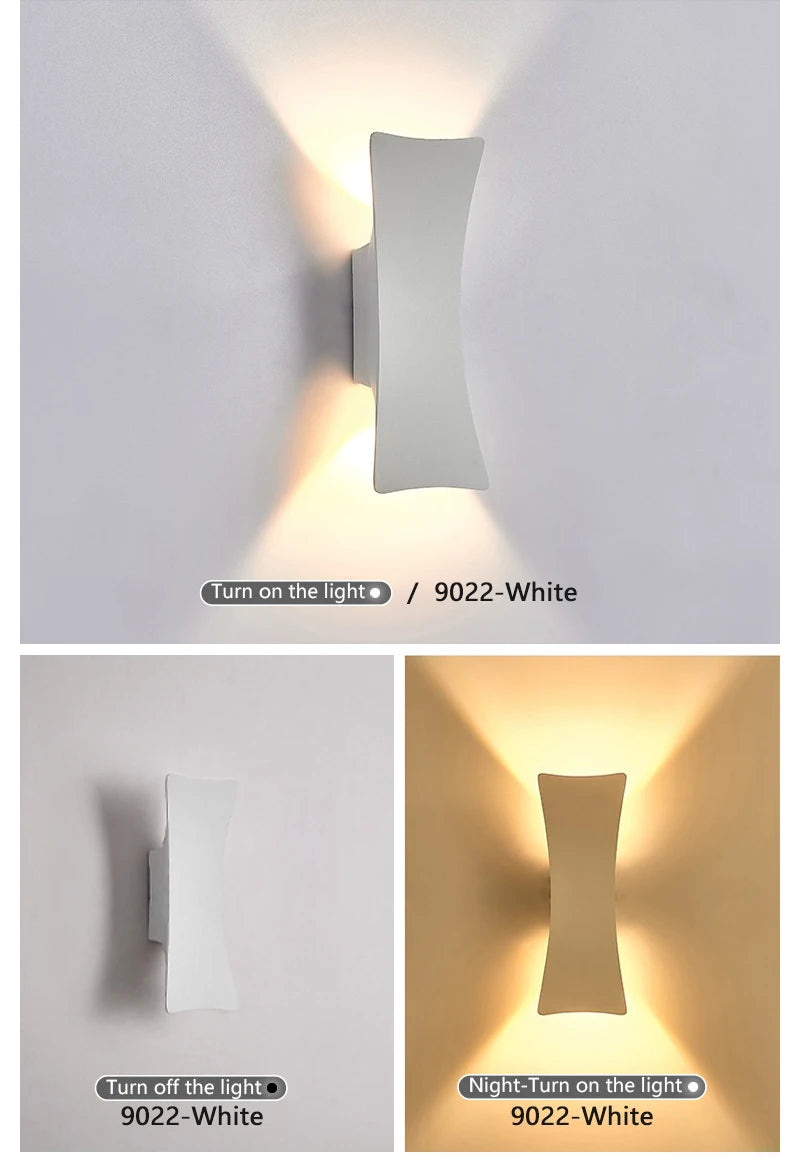 LED Wall Lamp Indoor and Outdoor IP65 Waterproof White/black Modern Minimalist Aluminum Home Light Porch Garden Light AC85-265V