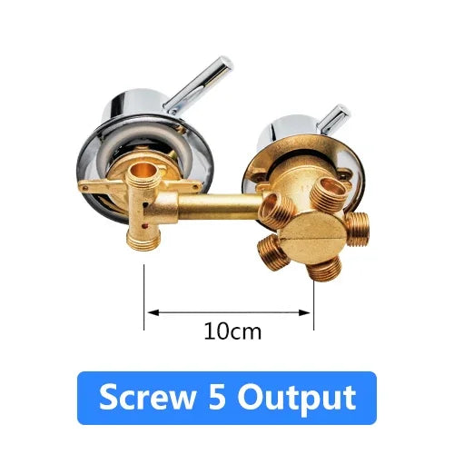 2/3/4/5 Ways Water Outlet Screw Thread Center Distance 10cm Mixing Valve Brass Bathroom Shower Mixer Faucet Tap Cabin
