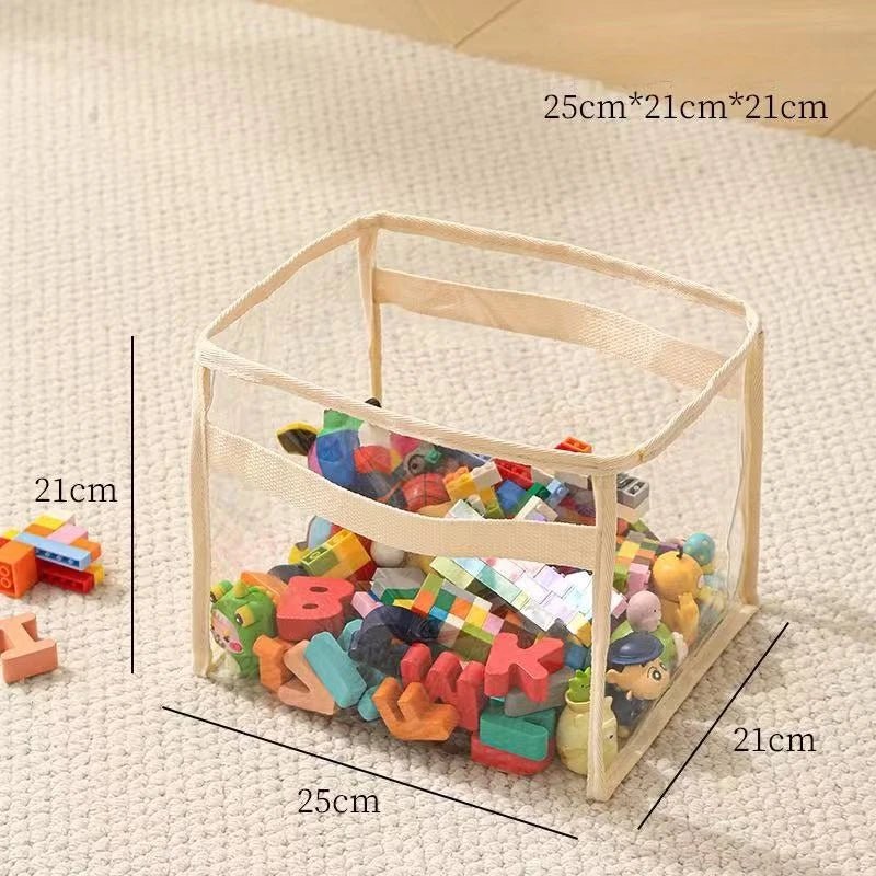 Children's Toys Storage Basket Transparent Storage Box Sub Block Plush Toys Large-capacity Household Multifunctional