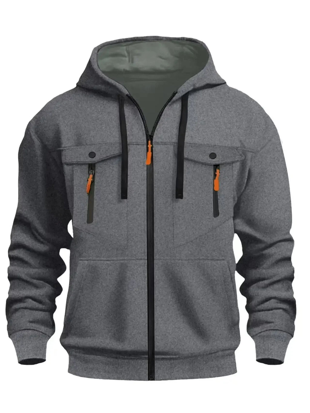 2026 Men's Casual Zipper Hoodie Fashionable Street Style Comfortable Loose Version Autumn/Winter Warm Hoodie Men's Clothing