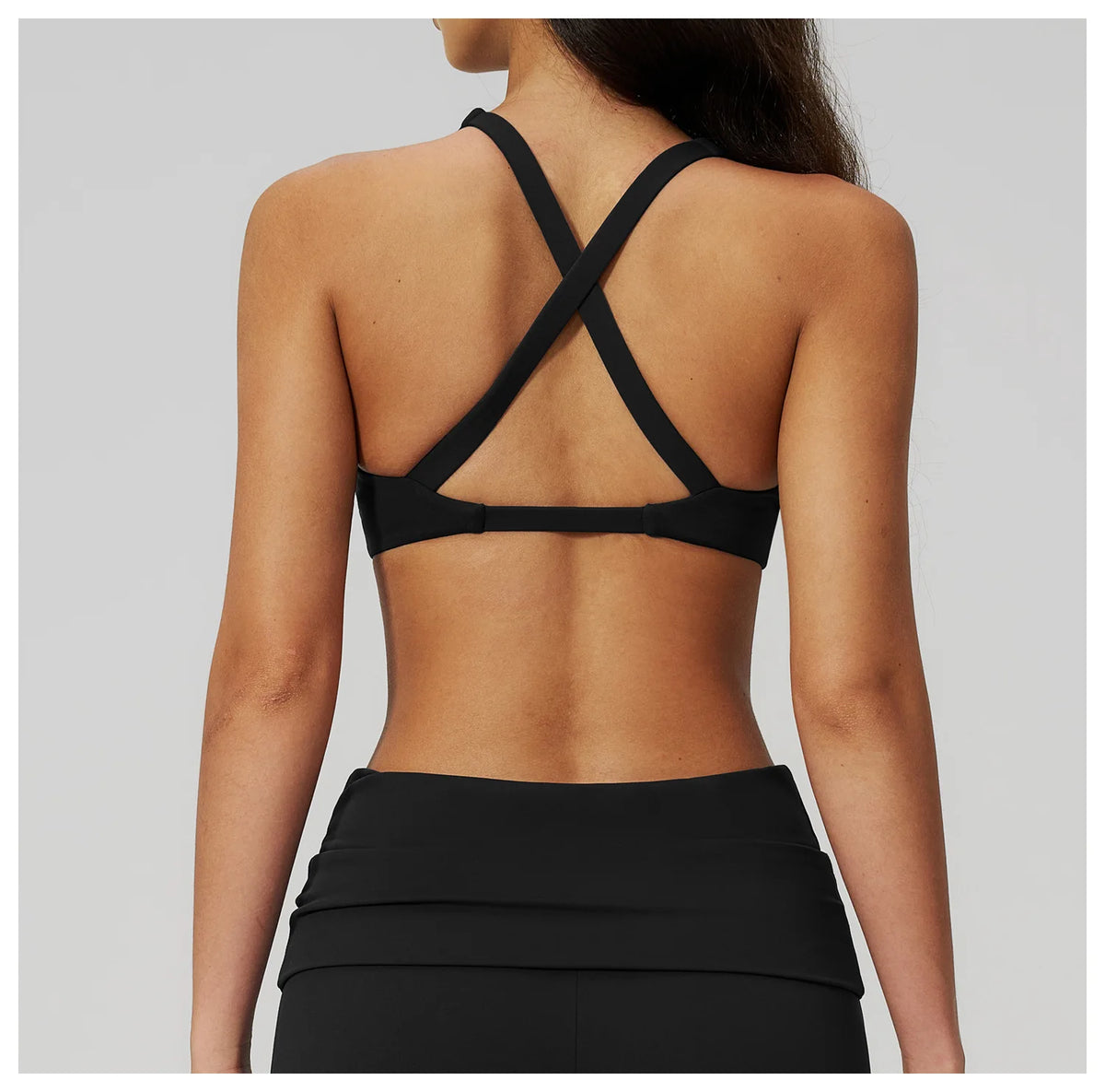 NCLAGEN Sport Bras Women High Support Fitness Underwear Back Cross Gym Clothes Training Solid Yoga Top Pilates Workout Tank