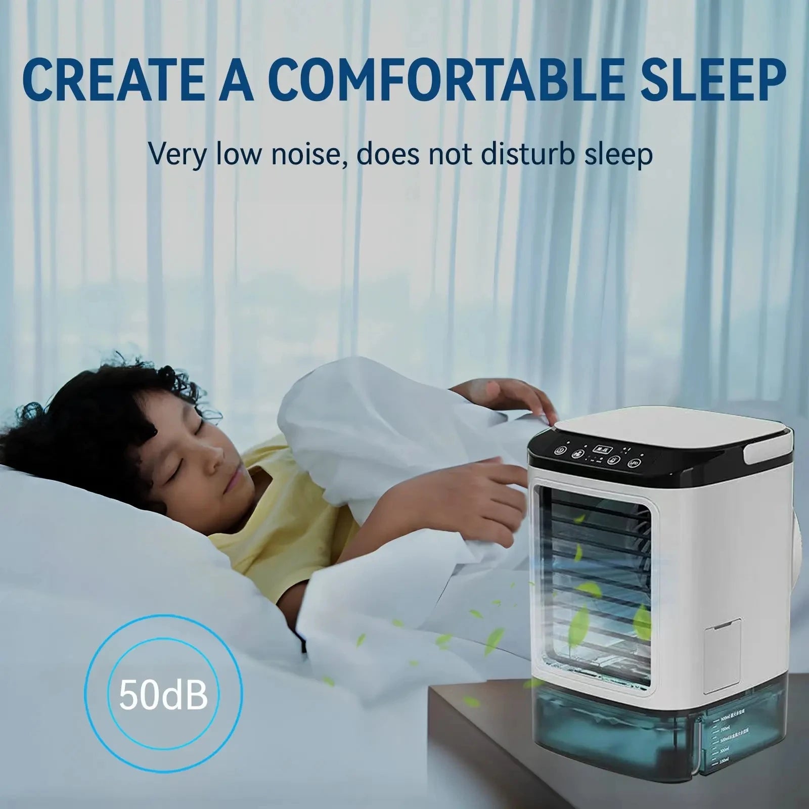 Portable Air Conditioner 3-speed Small Ac Unit Mini Air Cooler 900ml Water Tank Electric Fan With Humidifier For Bedroom JJ2818