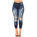 Womens Capri Jeans Cropped Skinny Ripped Jeans Pants Stretch Distressed Destroyed Denim Pants Ankle