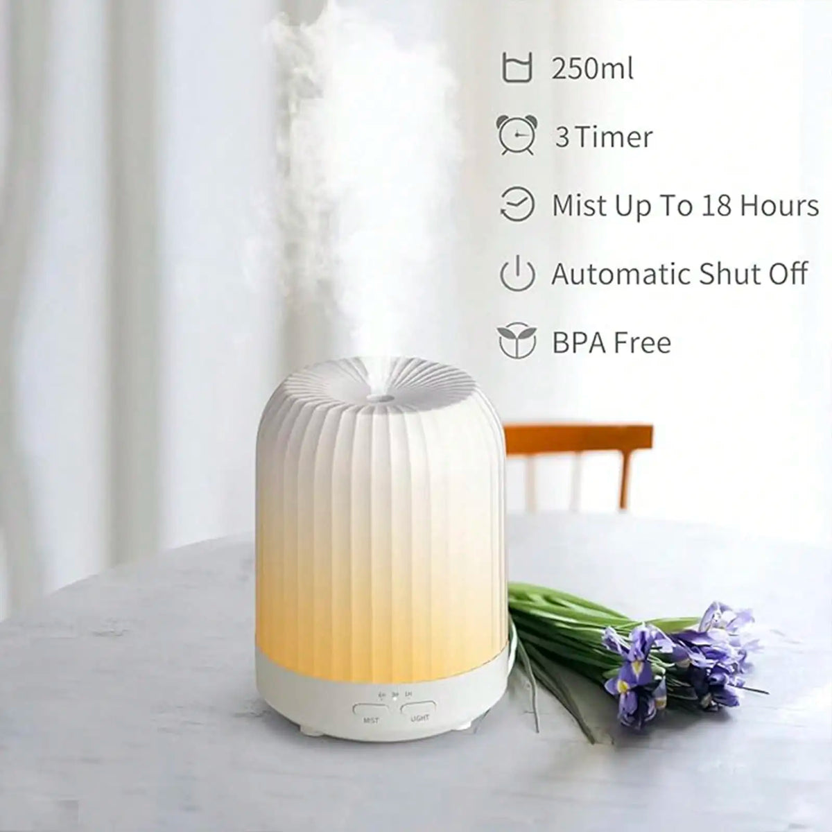 Pack Quiet Essential Oil Diffuser 250ml Humidifier for Bedroom Home 7 LED Lights Auto Shut Off Timer Aromatherapy