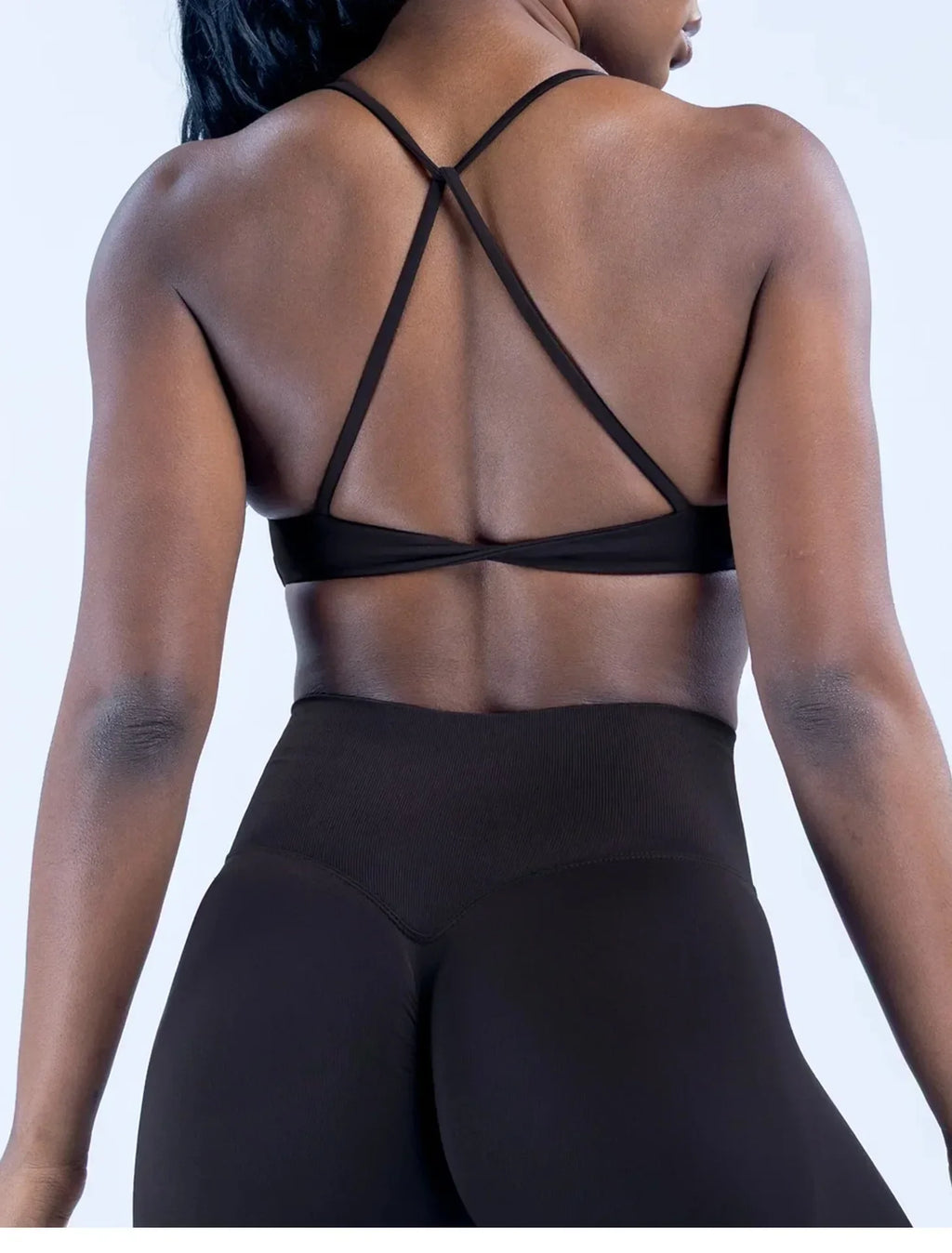 LOGO Women Seamless Front Twist Sports Bra Thin Strap Back Sports Vest Yoga Fitness Workout Activewear