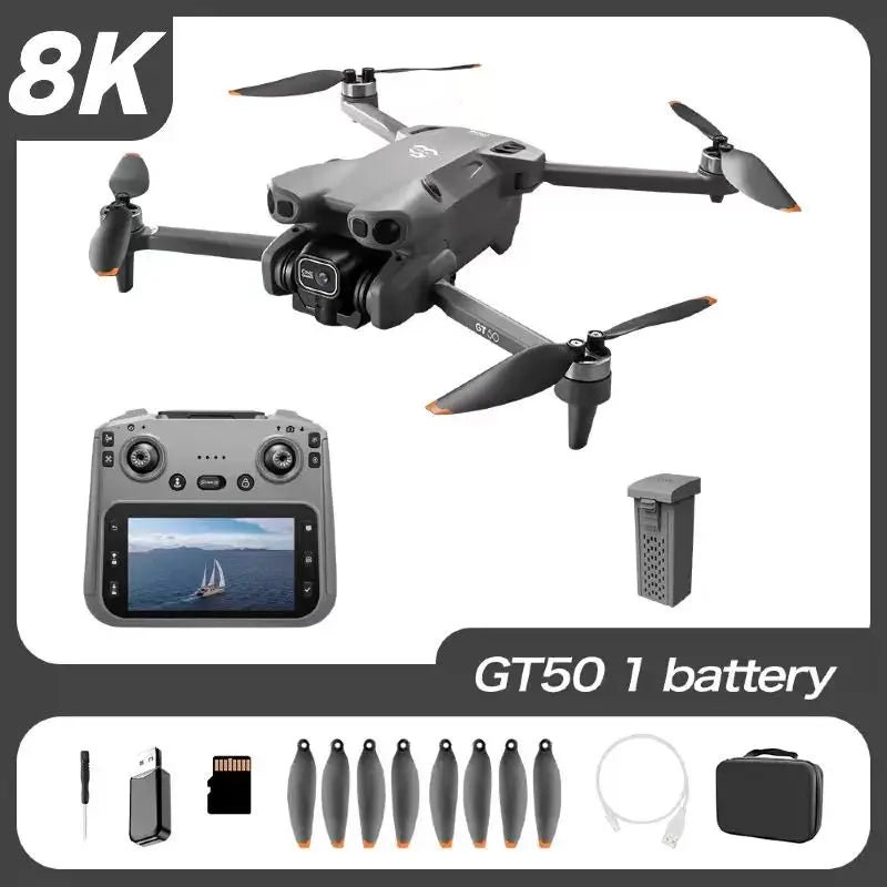 Original GT50 Drone GPS Professional 8K HD Camera 5G Brushless Motor Aerial Photography Optical Flow with screen RC Quadcopter