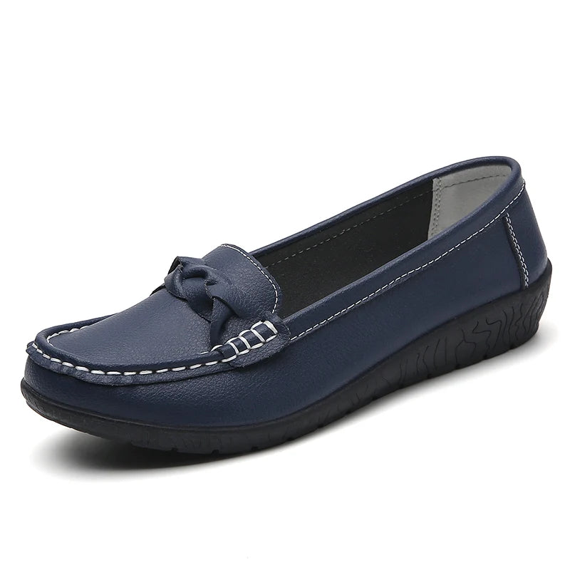 Genuine Leather Fashion Women Flats Outdoor Ballet Flats Moccasins Women's Shoes Retro Women Shoe Oxford Plus Size Zapatos Mujer