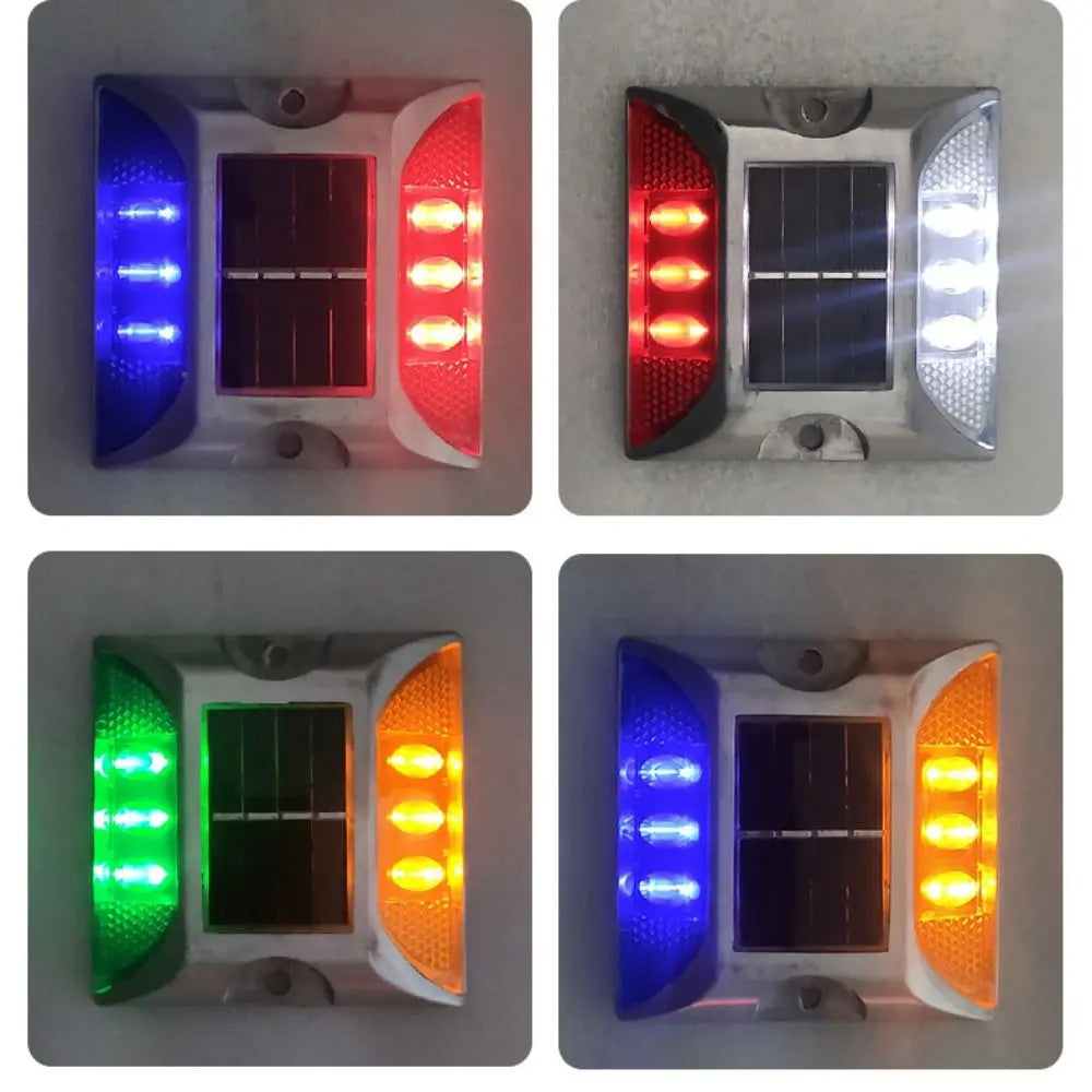 Solar Powered Solar Road Stud Light Outdoor Lighting Durable LED Ground Light Flashing Reflective Traffic Marker Light Garden