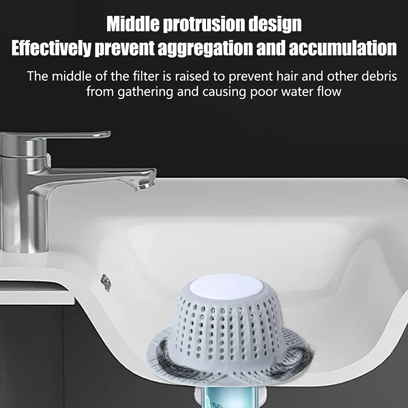 Anti-Clogging Filter Sewer Filter Net, For Shower, Bathtub, Sink Drain Trap, Silicone Collapsible Drain Protector,