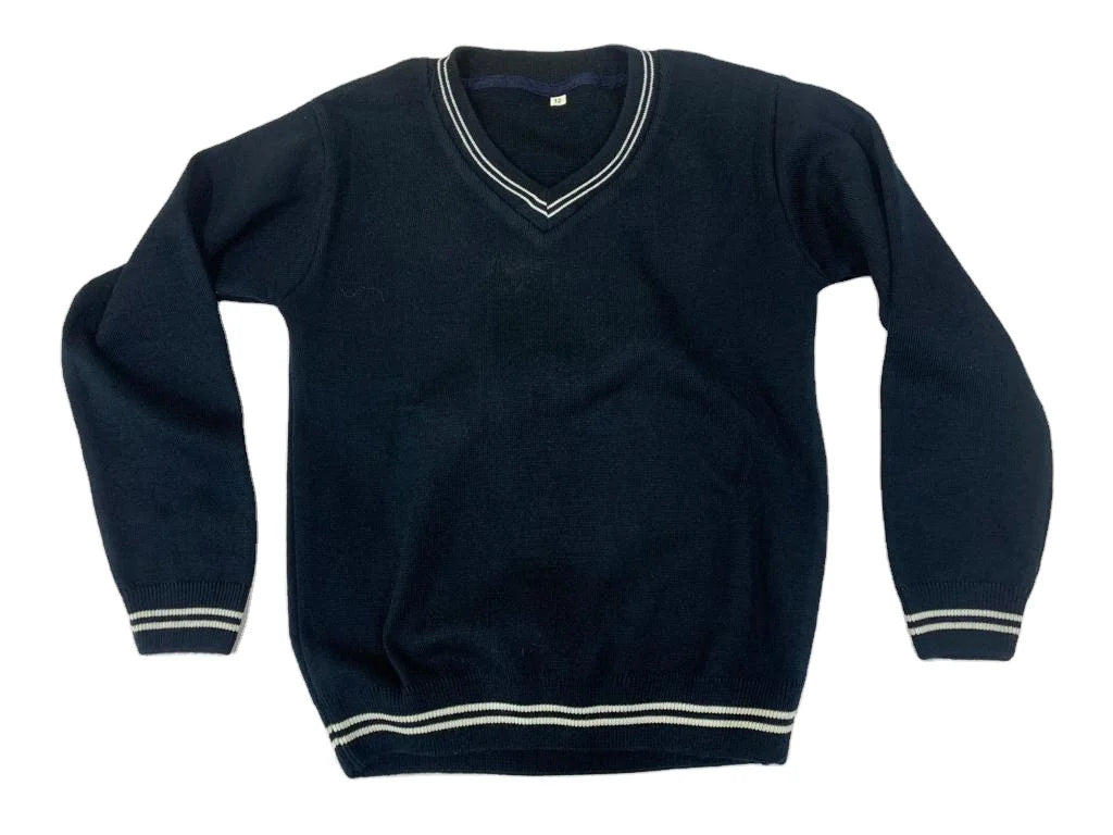 Factory Hot Sale High Quality Custom Logo Unisex Children's Knitted Acrylic Long Sleeve V Neck Comfortable School Uniform