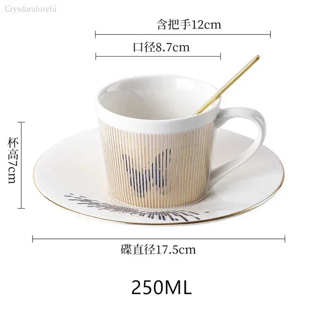 New Dynamic Mirror Reflection Cup Mug 250~300ml Home Drinkware Creative Ceramic Anamorphic Cup Coffee Tea Set Interesting Gift