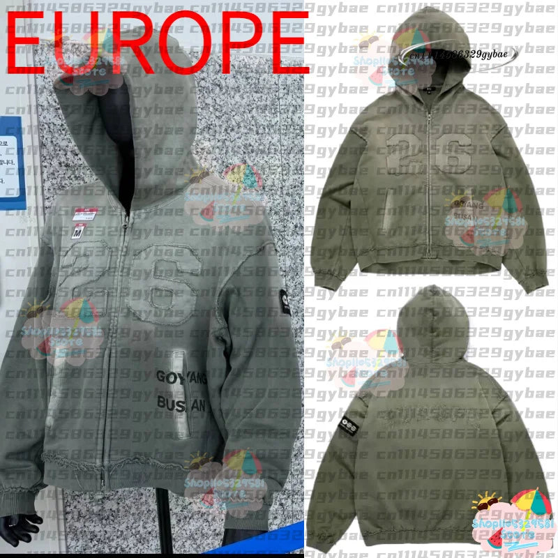 2026 Concert ARIRANG Style Europe Limited Zip-Up Hoodie GREEN WIND JACKET hooded cardigan zipper jacket ARMY unisex