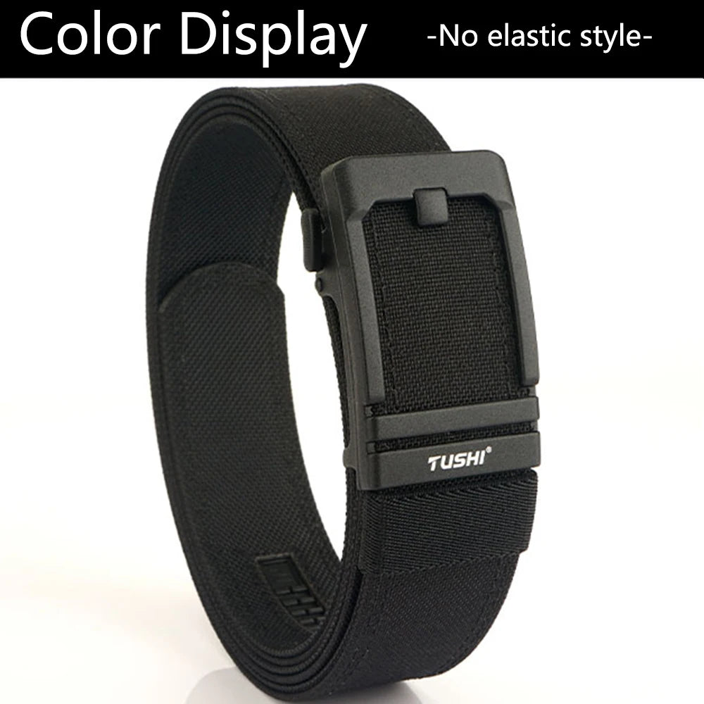 TUSHI New Double-layer Reinforced Automatic Buckle Training Quick Hanging Pistol Belt Men Nylon Outdoor Leisure IPSC Accessories