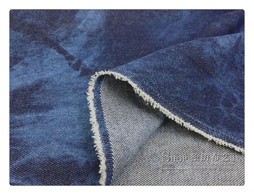 Fashion Tie-dye Black Denim Fabric By The Meter for Hats Clothing Skirts Sewing High-grade Thickend Jeans Needlework Comfortable