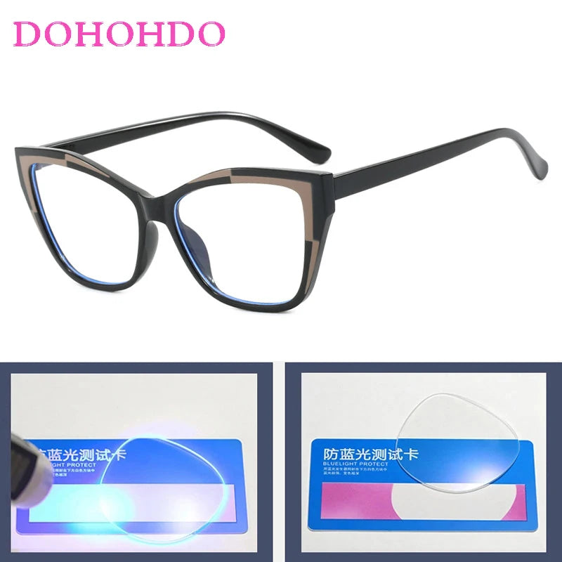 Vintage Brand Designer Cat Eye Glasses Blue Light Blocking Glasses Women Spectacle Computer Eye Protection Glass Unisex Lentes