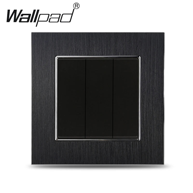 Euro USB Type-C Socket Black Matte Metal Panel Double Triple Electrical Wall SocketS EU Type A+C Outlet with Cap Cover Round Box