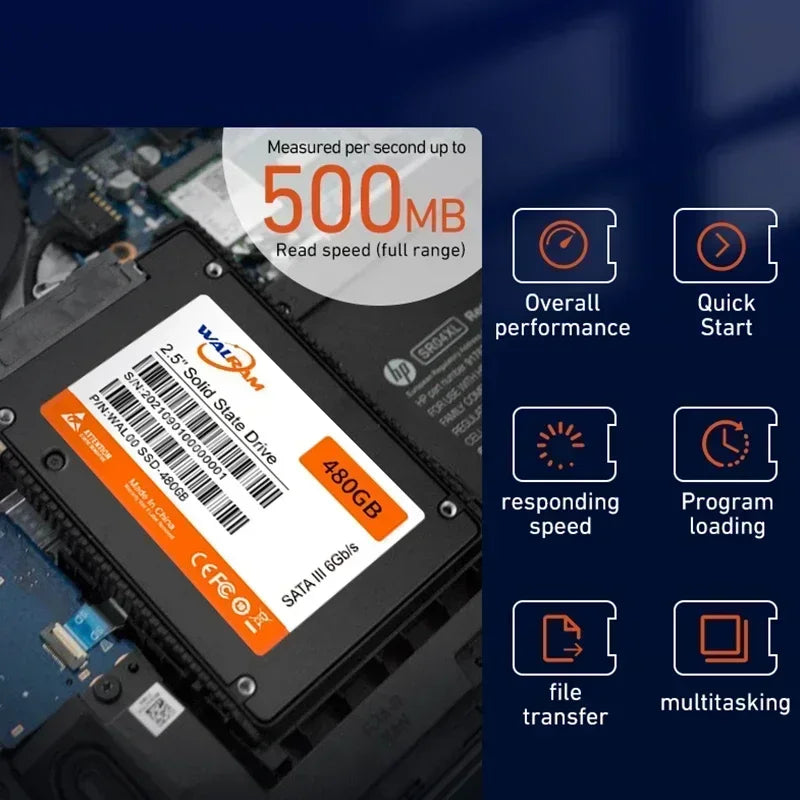 WALRAM 2.5 SATA 3 SSD 1 TB HDD Laptop Internal SATA3 Hard Disk 1TB 512GB 240GB 256GB 128GB 120GB Solid State Drive For Desktop