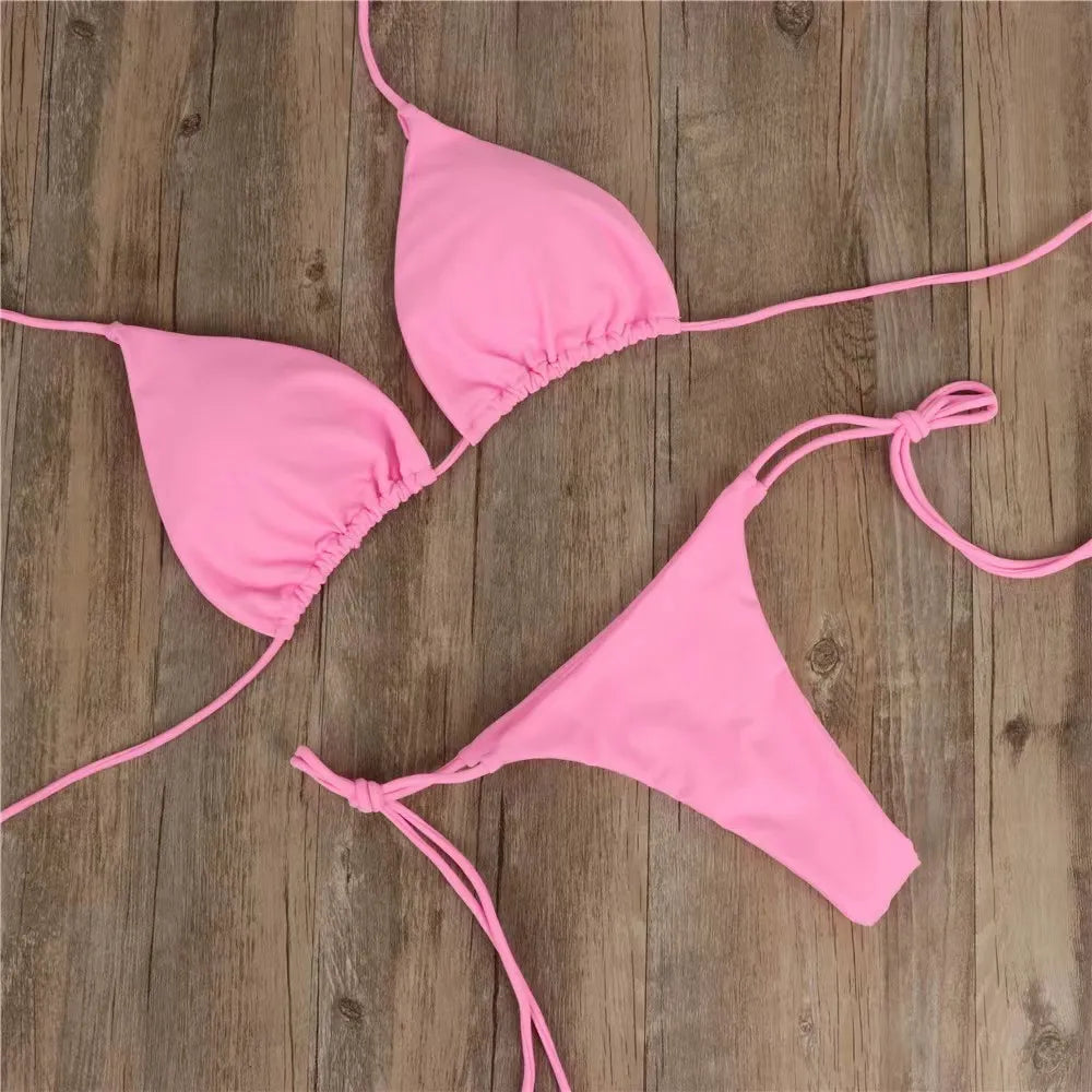 Sexy Bikinis Set Summer Brazilian Swimsuit Women Bra Thong Two Pieces Swimwear Beachwear Bathing Suit Beachwear Swimsuit Women