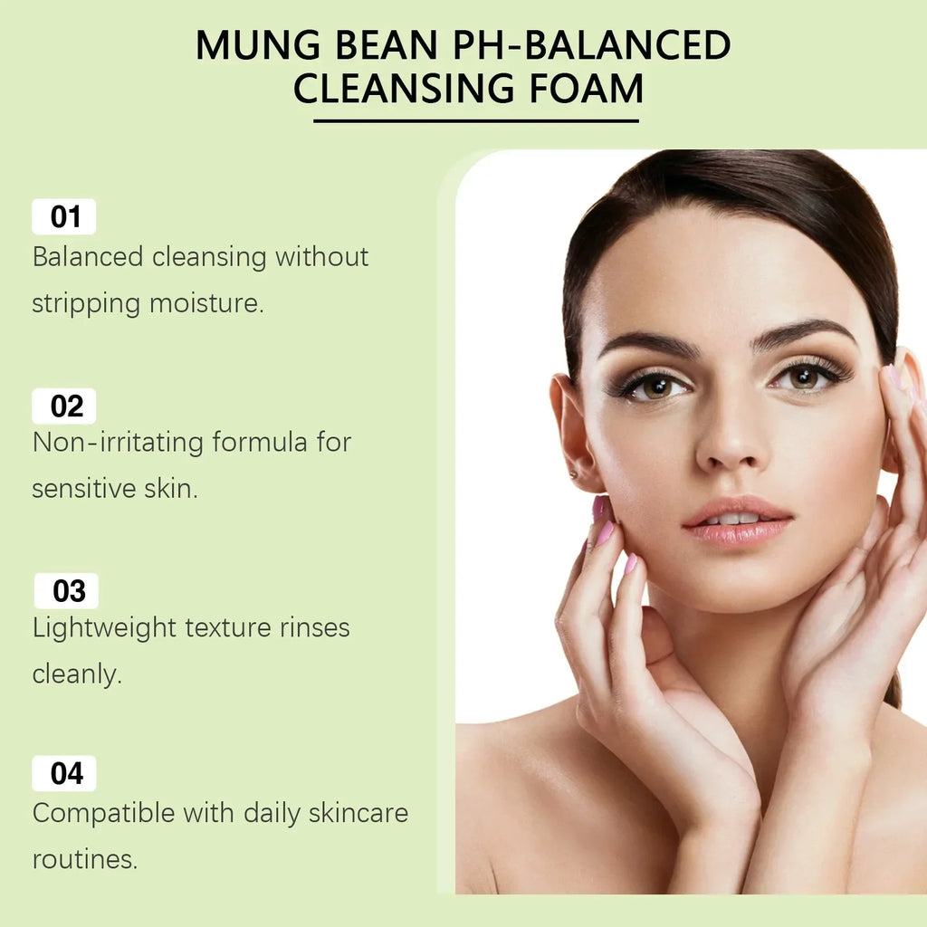 Mung Bean Hydrating Facial Cleanser Gentle Pore Cleansing Soft Non-Tightening Skincare Bridal Wedding Day Prep Essential