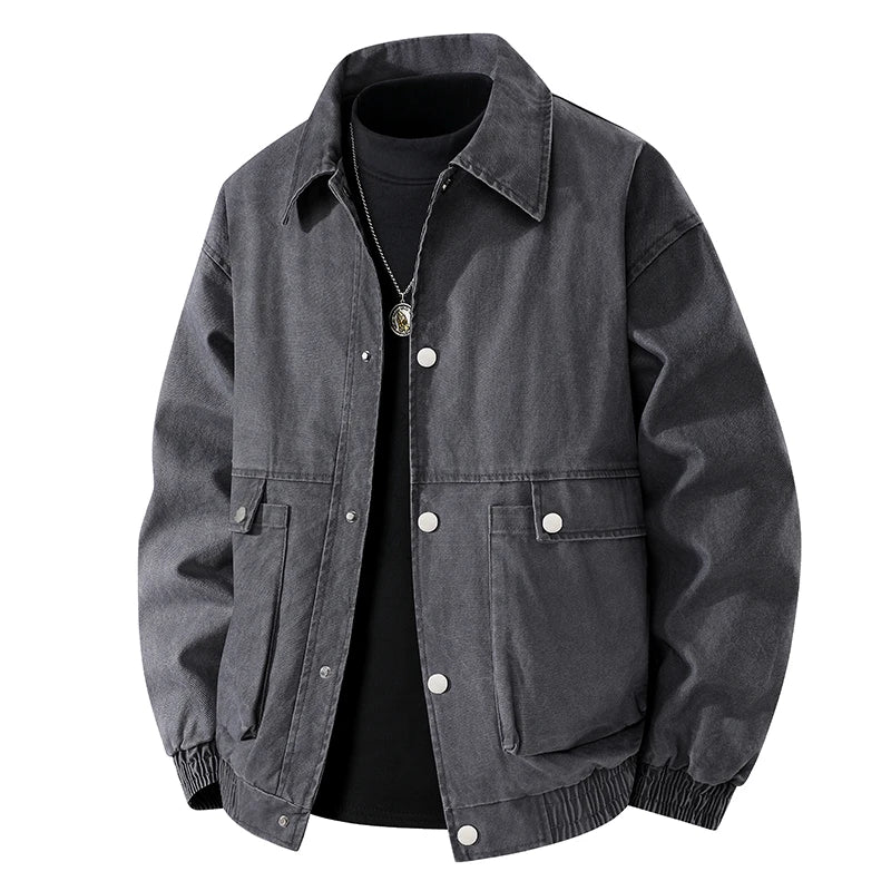 Men Jacket Cotton Coats Autumn Oversize 6XL 7XL 8XL Plus Size Motorcycle Button Camping Street Casual Busines Workwear Softshell
