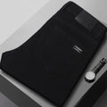 Men's Slim Jeans Korean Fashion Elastic Straight Casual Denim Pants Comfortable Work Male Spring Autumn Trousers Black Gray