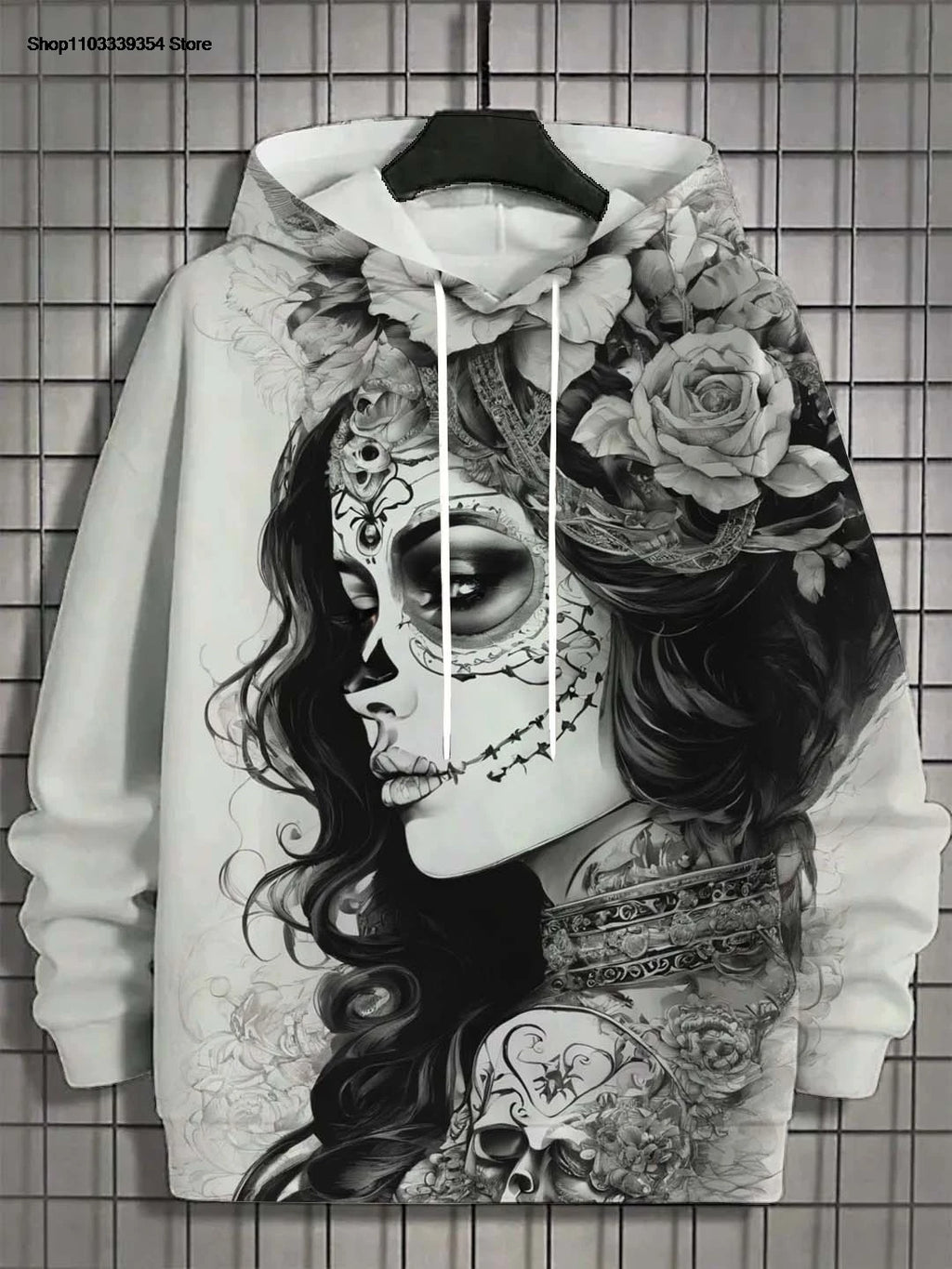 Women's Hoodie for Girls Autumn Fashion Men's Long Sleeve Tops Casual Women Clothes Horror Undead Woman Pattern 3D Unisex Tops