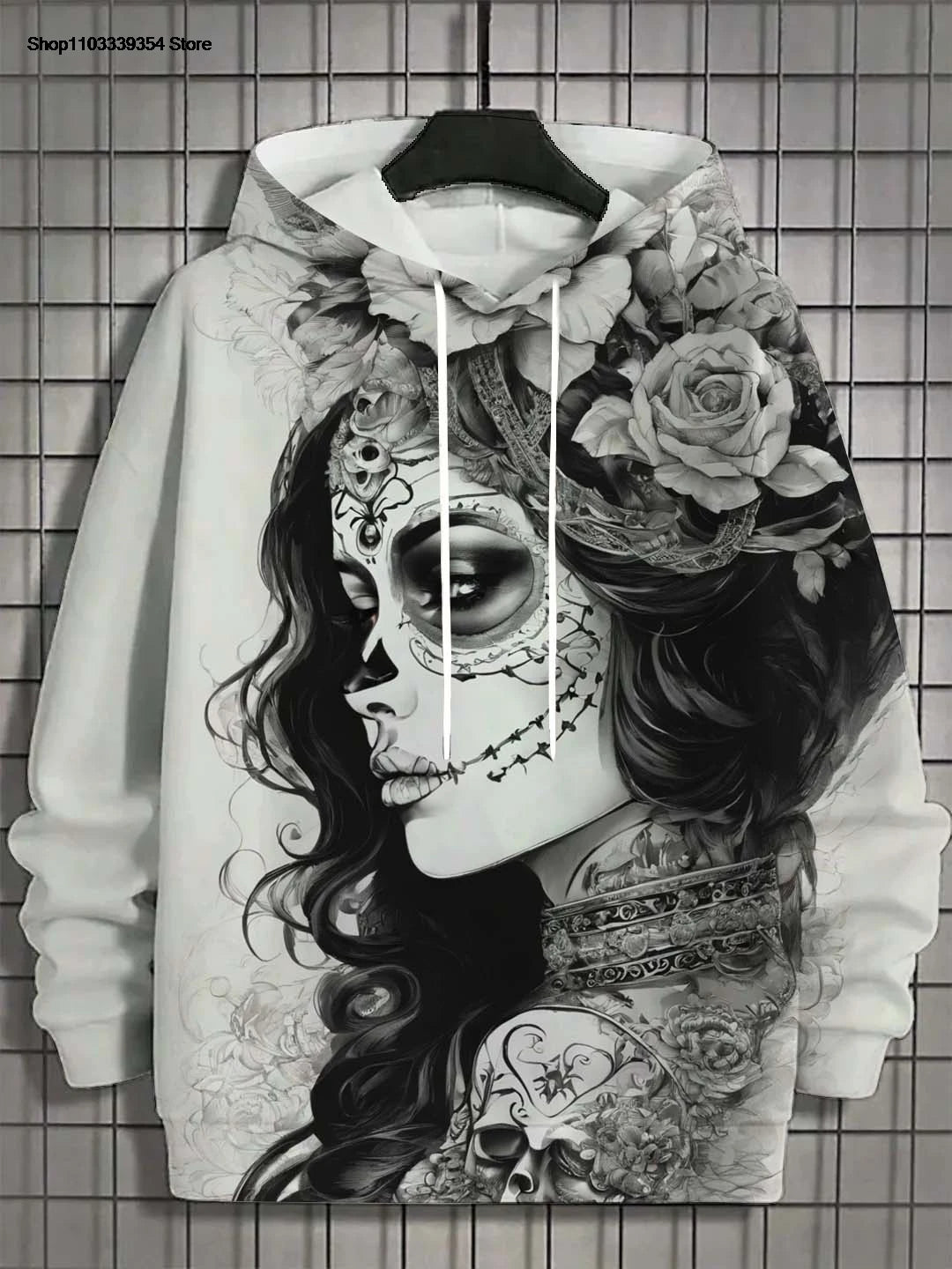 Women's Hoodie for Girls Autumn Fashion Men's Long Sleeve Tops Casual Women Clothes Horror Undead Woman Pattern 3D Unisex Tops