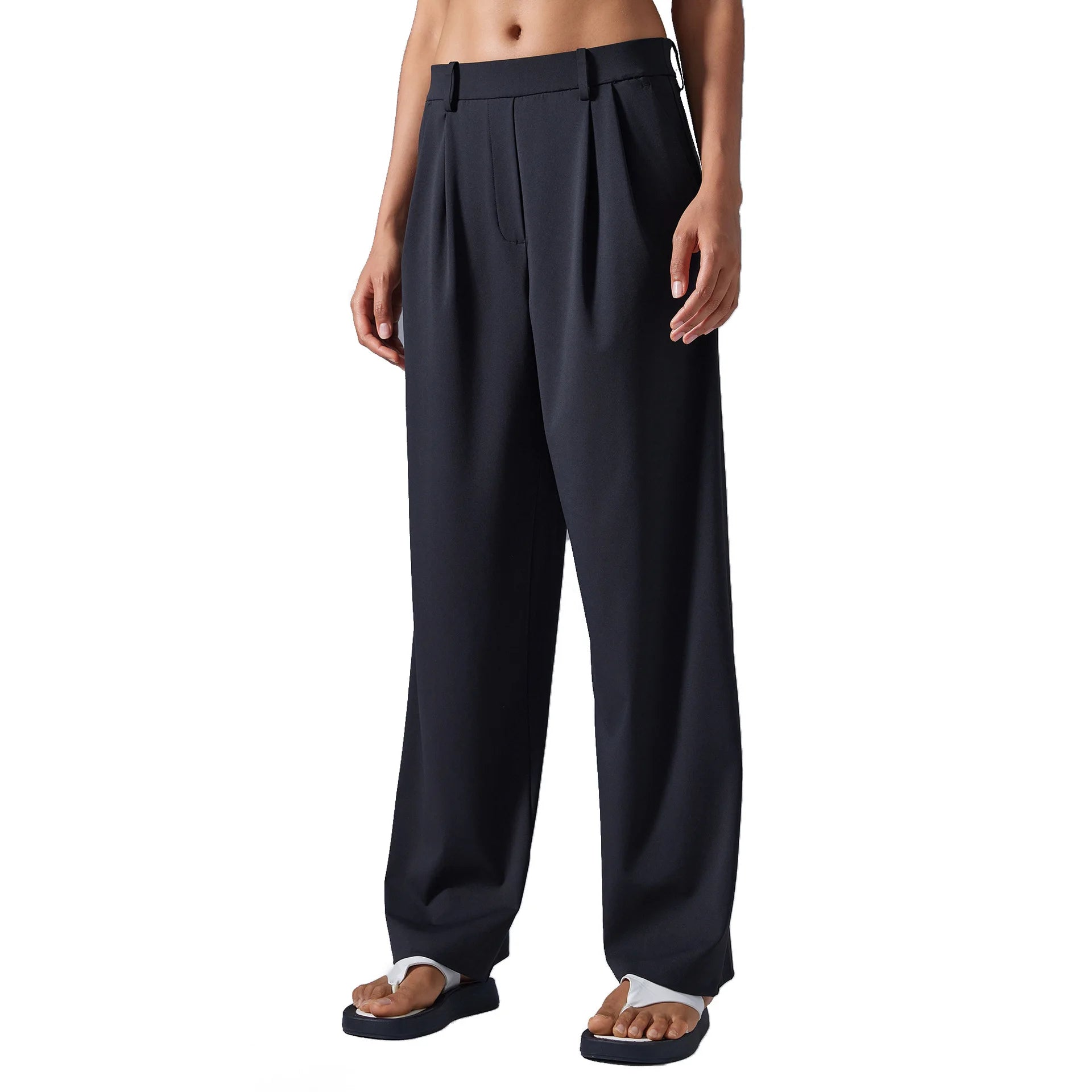 Women's Slimming Wide Leg Pants Loose Fit Breathable Thin Straight Tube Casual Sports Pants Versatile Comfortable