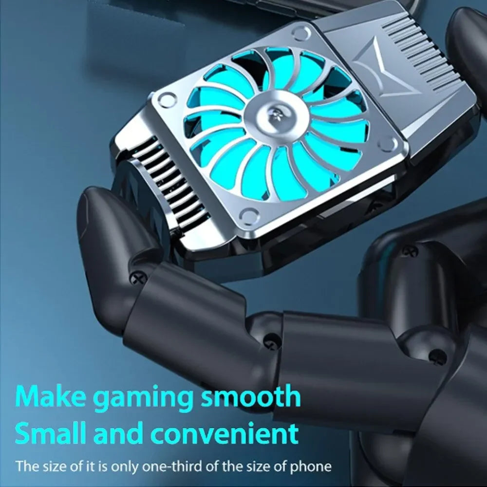 Semiconductor Phone Cooler Fast Cooling Radiator with Fan Low Noise For iPhone Android Gaming Live Streaming Mobile Phone Heat