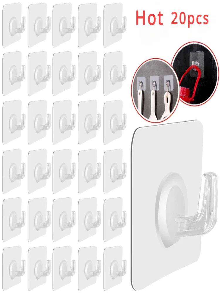 Hook Laundry Accessories Home and Decoration Personal Care For Kitchen Gadgets 1/5 Pcs Adhesive Wall Hooks Washing Powder Garden