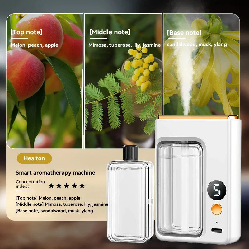 Aromatherapy Machine Essential Oil Humidifier Portable 5-speed Digital Display Automatic Aromatherapy Spray Deodorize Purify Air