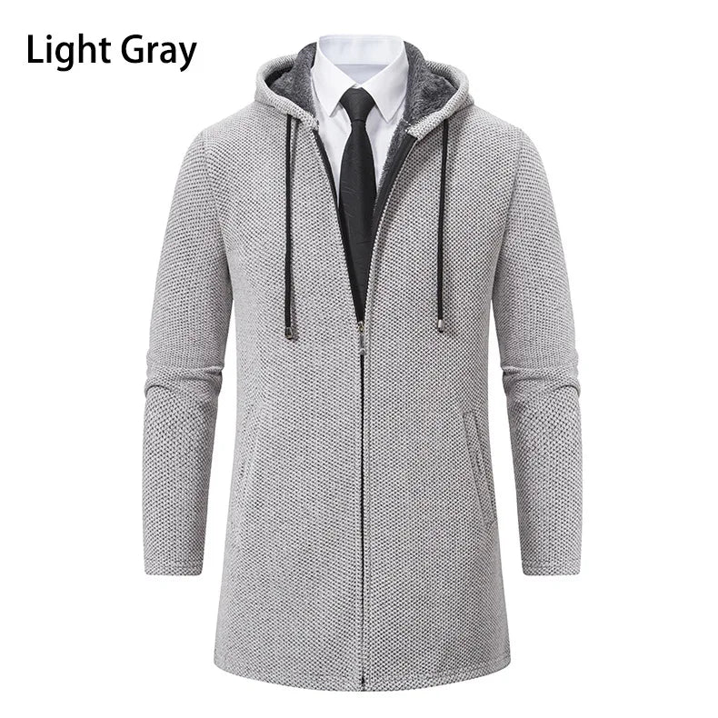 Men's Knitted Cardigan Casual Hooded Coat Slim Fit Autumn and Winter New Sweater Coat Men's Sweater