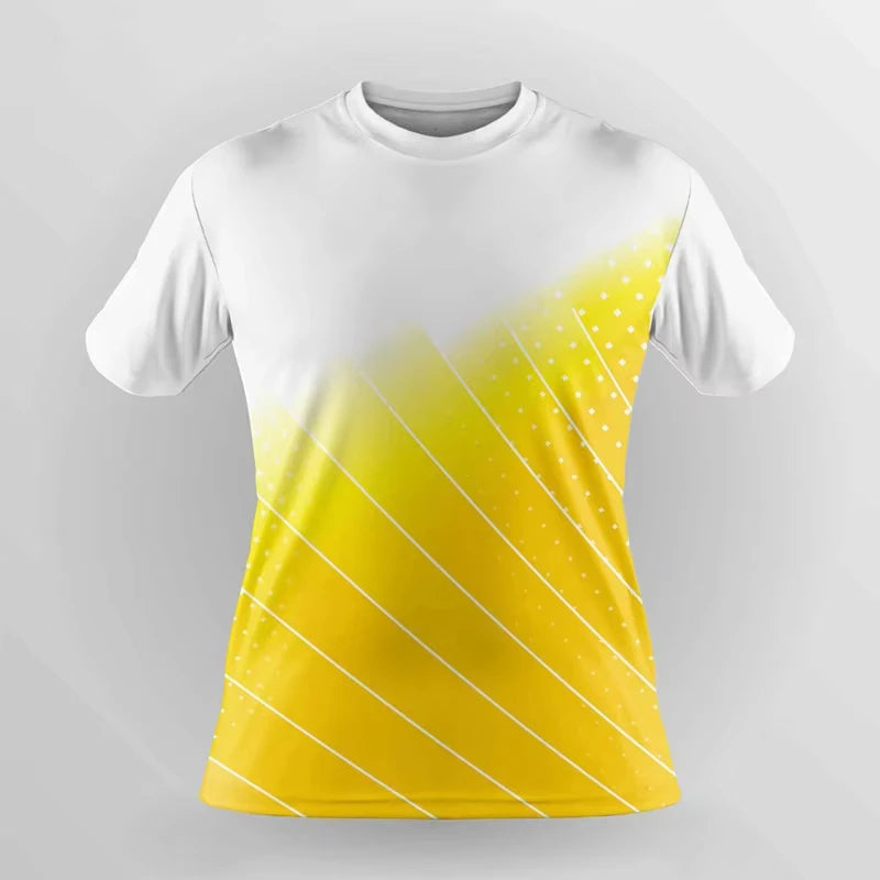 Simple Fashion Quick Dry Sports T Shirts Summer Casual Short Sleeve 3D Printed T-shirts Loose Breathable Running Badminton Tees