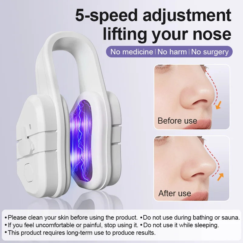 New Beauty Nose Sculpting Massager Clip Silicone Nose Shaper Microcurrent EMS Pulse Technology Lift-Up High Bridge Nose