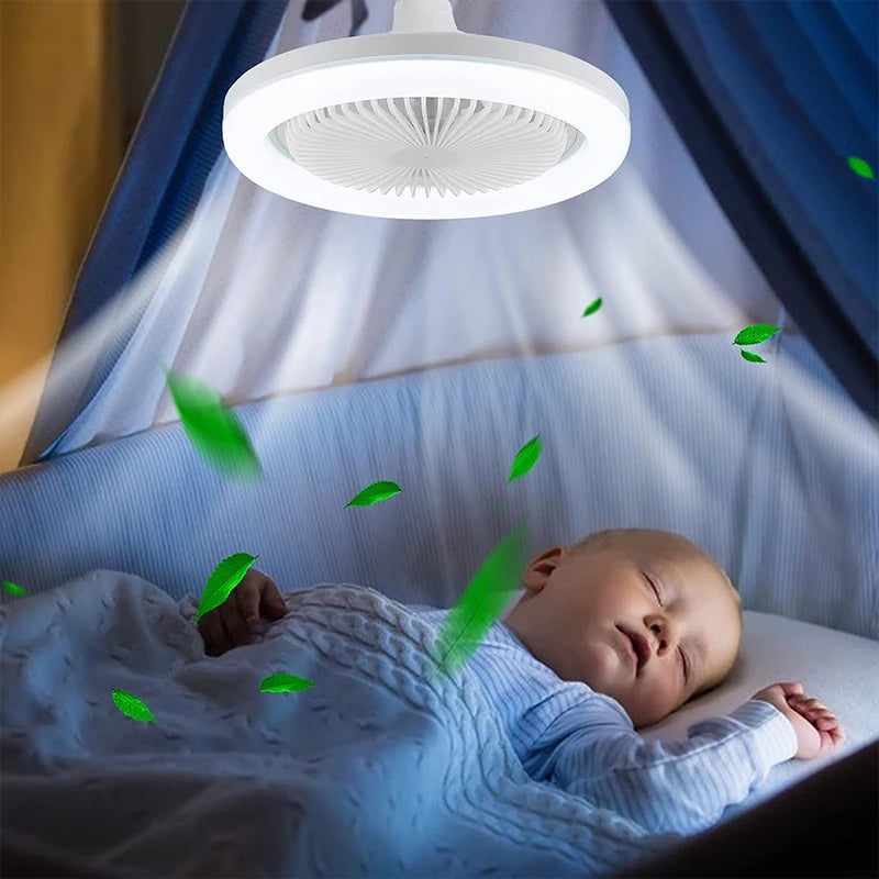 3In1 Ceiling Fan With Lighting Lamp E27 Converter Base With Remote Control For Bedroom Living Home Silent Ac85-265v