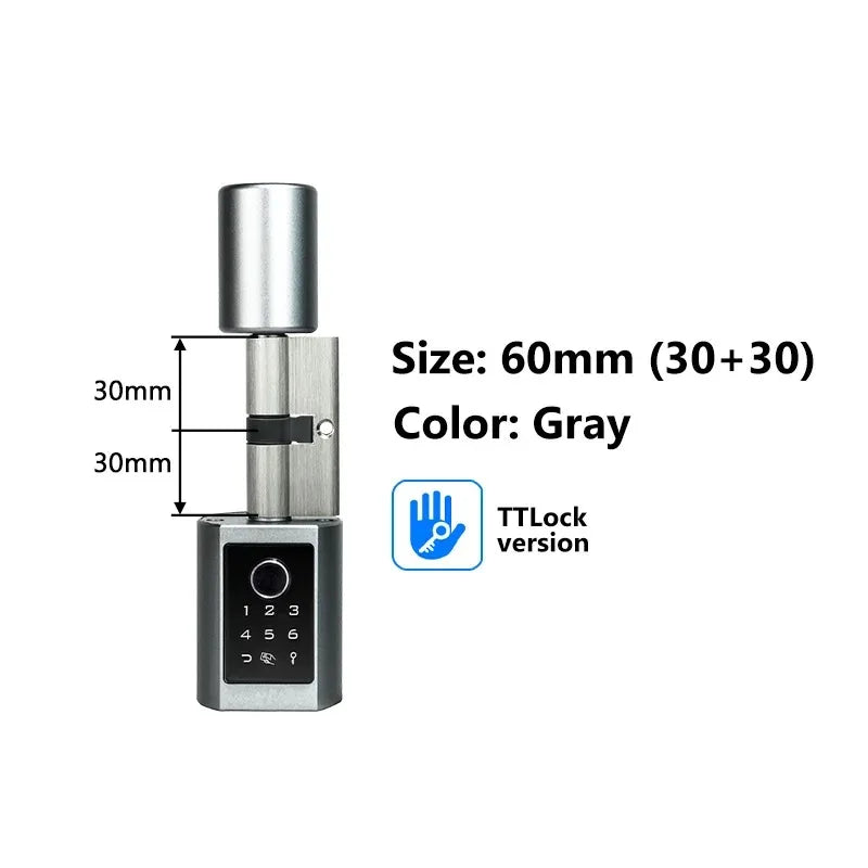 Easy Replacement Cylinder Smart Lock APP TTlock Bluetooth Fingerprint Password NFC Unlock Auto Lock/ Unlock Security Protection