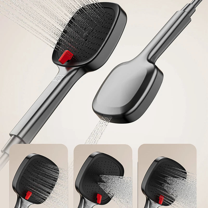 Piano Key Three Ways Water Outlet Shower Set Wall Mount Bathroom Shower Faucet Set Rainlfall Pressurized Bathroom Shower System