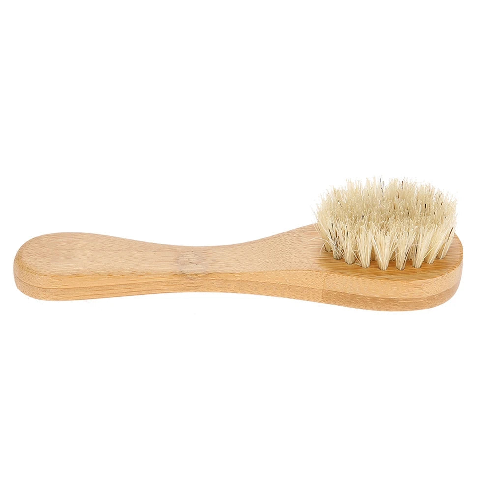 Beauty Skin Care Brush Wooden Handle Soft Hair Wash Face Tool Skin Deep Cleansing Exfoliating Massage Brush Dry&Wet Using 1 Pcs