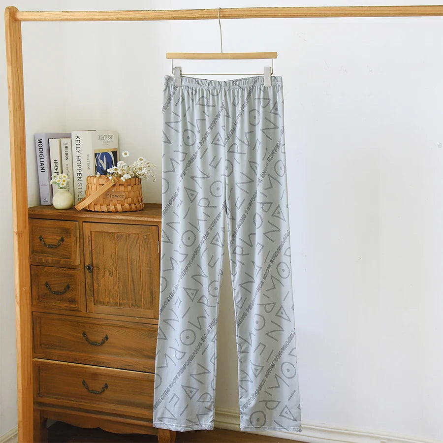 Extra-Large Size, Stylish Men's Pajama Pants for Spring and Autumn, Plus-Size Casual Home Pants, Thin Long Pants for Lounging at Home