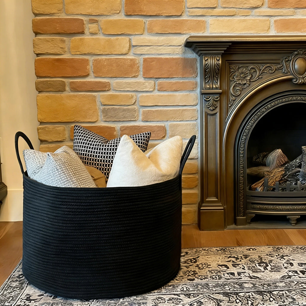 Extra Large Storage Basket, 70L Woven Blanket Storage for Living Room, Round Basket for Clothes, Big Laundry Hamper