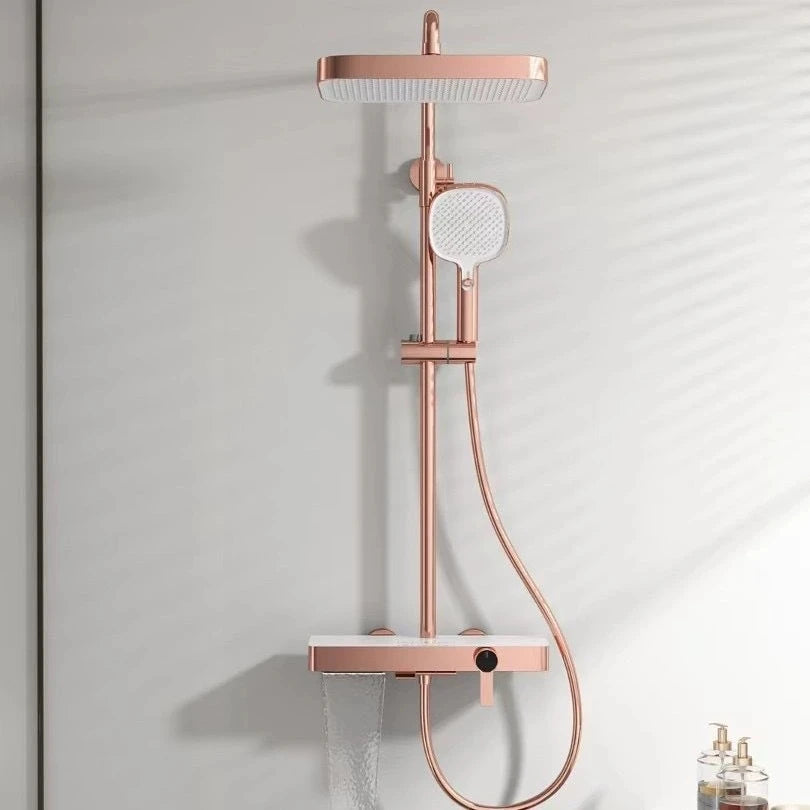 Newly Hot Cold Piano Bathroom Shower Set Quality Brass Bathroom Faucet Accessories Rain Shower Head Piano Bath Shower System