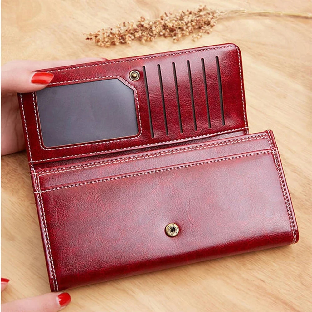 Gothic Moon Black White Cat Leather Wallet Luxury Long Purses for Cards Holder Wallets with Zip Coin Pocket Ladies Handbags