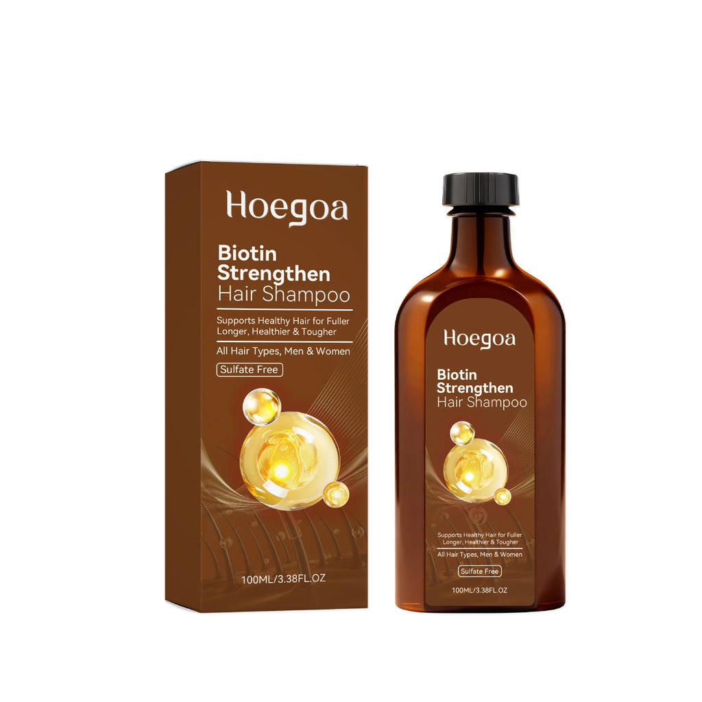 Hoegoa Thickening Hair Shampoo Gentle Cleansing Deep Moisturizing Scalp Refreshing Lightweight Hair Strengthening Shampoo 100ml