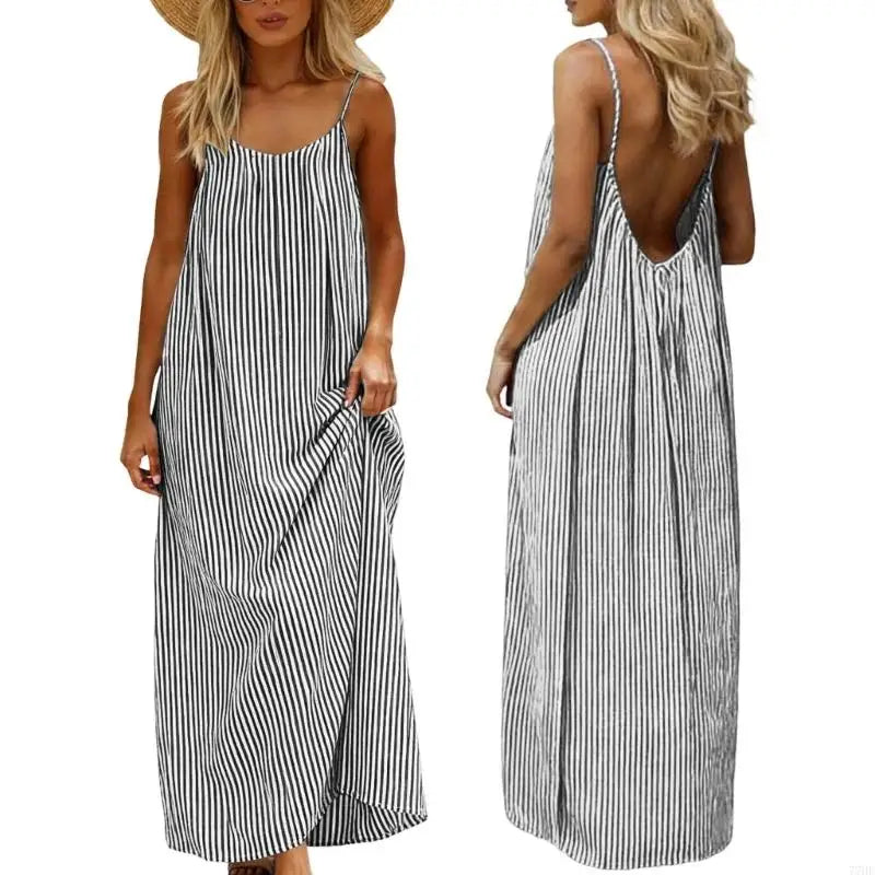77HE Dresses for Women Backless Cami Dress Casual Vacation House Beach Sleeveless with Back Tie