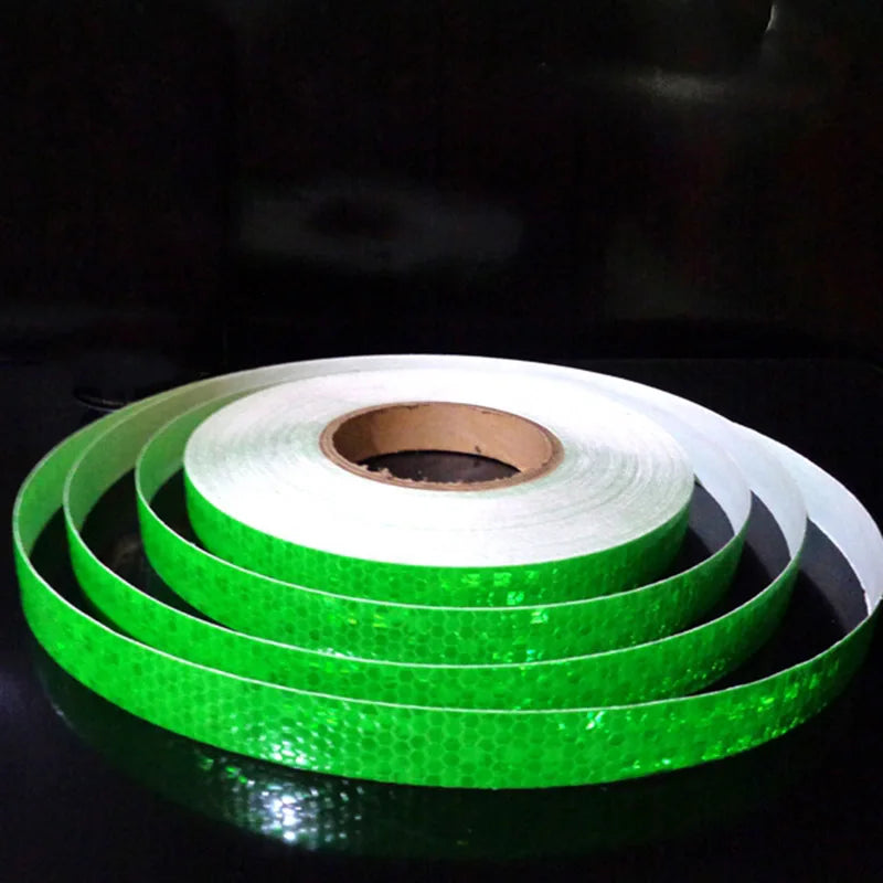 25mmx10M Shining Reflective Warning Tapes Bicycle Waterproof Self-Adhesive White Stickers Reflectors Strips For Cars Motorcycle