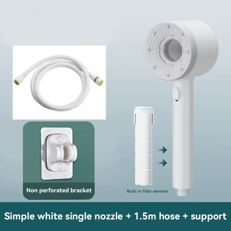 For Xiaomi 5 Modes Water Saving Shower Head Adjustable High Pressure Showerhead Handheld Spray Hangable Bathroom Accessories ﻿