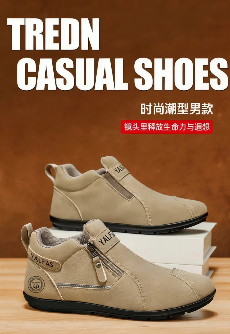 2026 New Men Casual Shoes Lightweight Slip On Sneakers Autumn Winter Flat Work Shoes Loafers Soft Sole Non Slip Walking Shoes