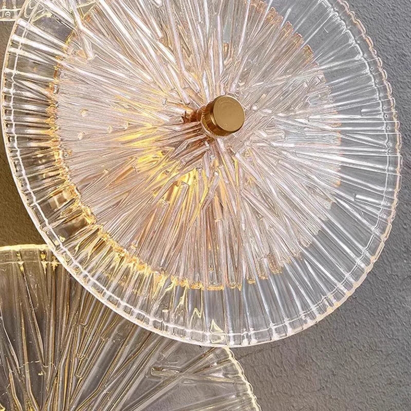 Modern Light Luxury Circular Art Glass Wall Lamp Minimalist Designer Creative Lighting for Bedroom Hallway Living Room Decor