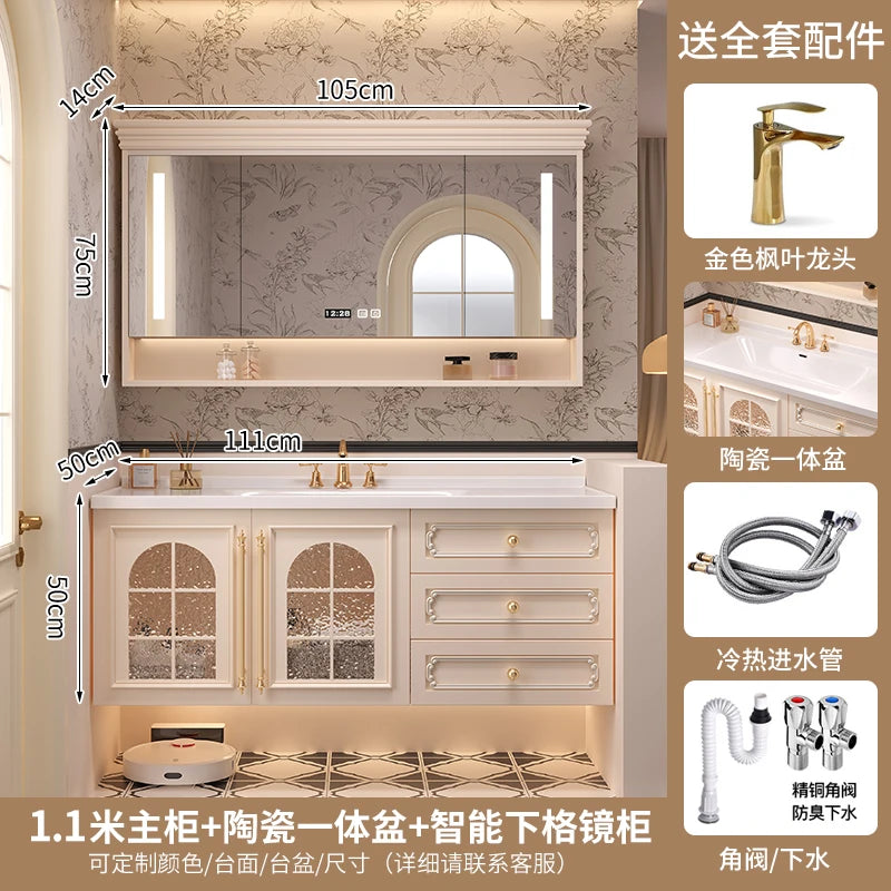 Storage Drawers Bathroom Cabinet Interior Dividers Mirror White Bathroom Cabinet Shelving Modern Badkamer Meubel Accessories
