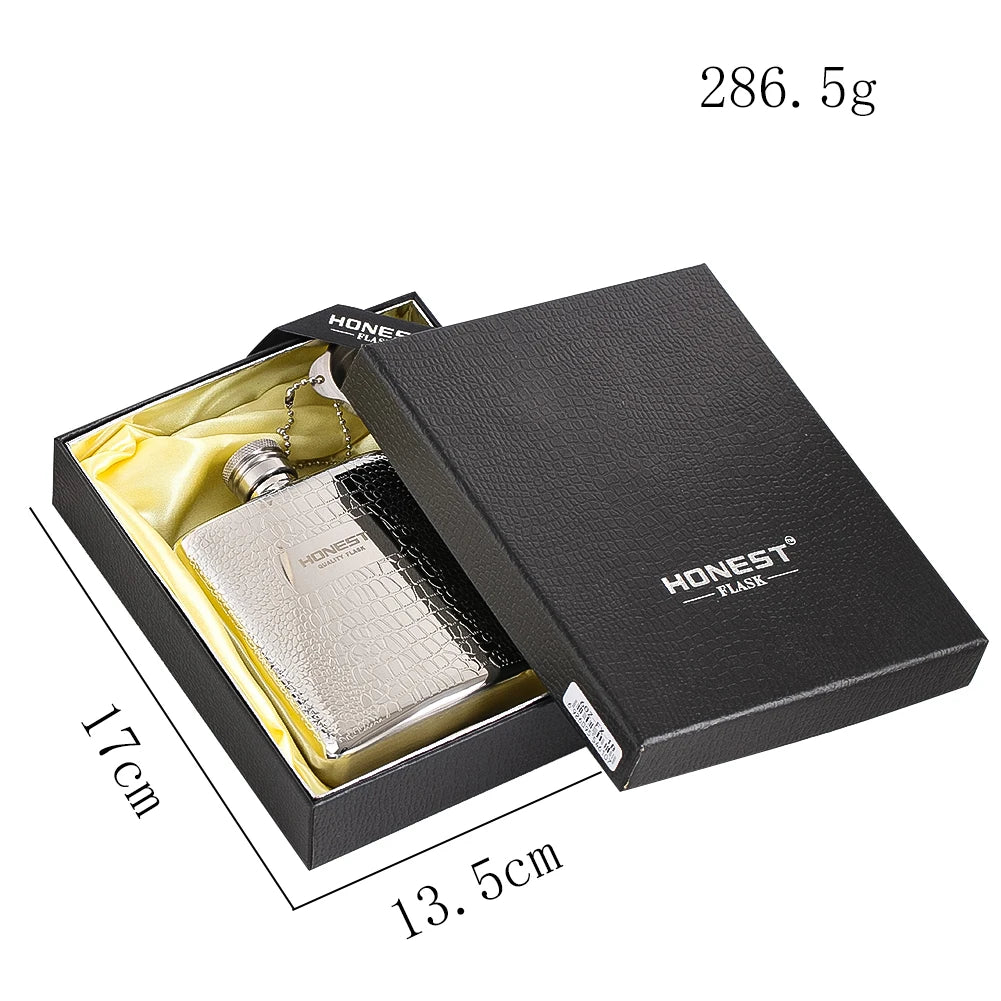 Stainless Steel Hip Flask with Funnel 6oz Alcohol Liquor Flagon Whiskey Flask Portable Wine Bottle Pot Container Gifts for Men